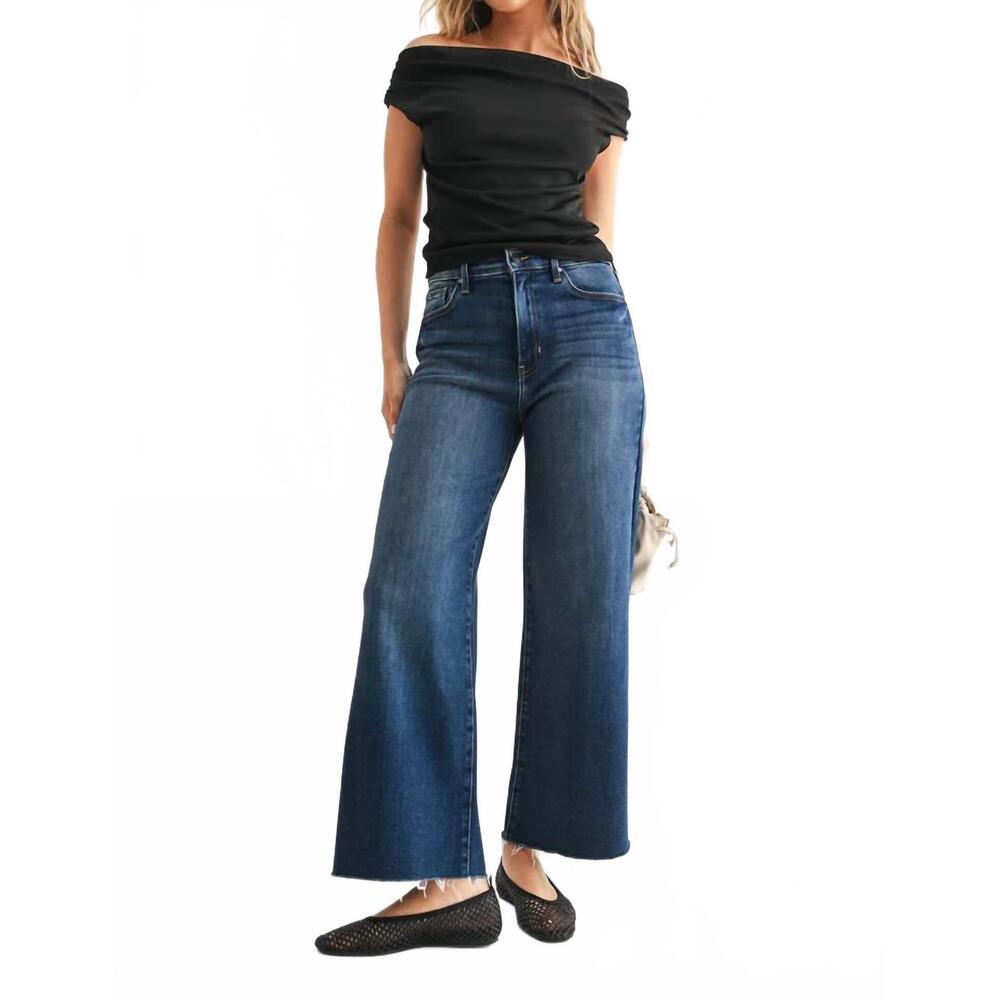 NEW JUST BLACK DENIM scissor cut wide leg jean in dark denim - Picture 3 of 5